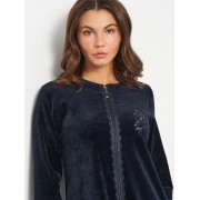 Халат Romeo Life  велюр L,XL,2XL,3XL,4XL  синій   3751-02